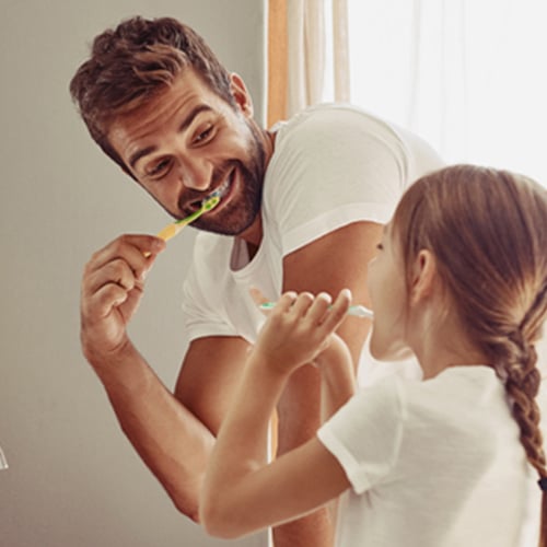 DadDaughterBrushing DadDaughterBrushing