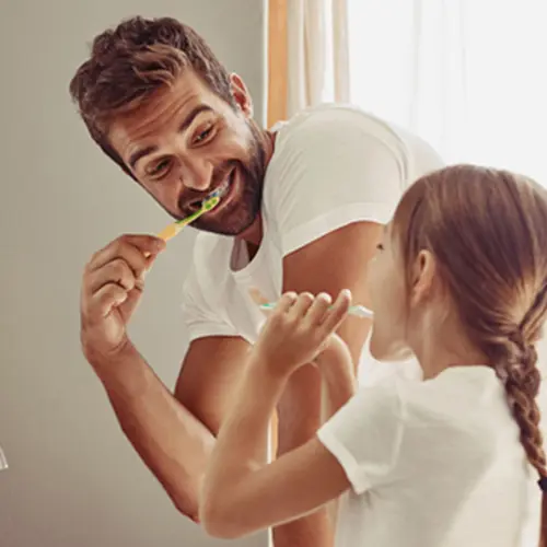 DadDaughterBrushing